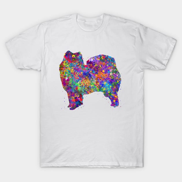 Samoyed Dog watercolor T-Shirt by Yahya Art